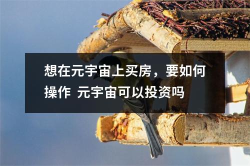 想在元宇宙上买房，要如何操作  元宇宙可以投资吗