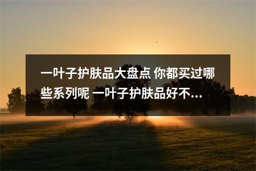 一叶子护肤品大盘点 你都买过哪些系列呢 一叶子护肤品好不好