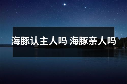 海豚认主人吗 海豚亲人吗