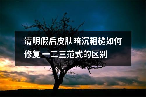 清明假后皮肤暗沉粗糙如何修复 一二三范式的区别