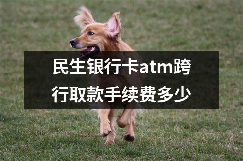 民生银行卡atm跨行取款手续费多少