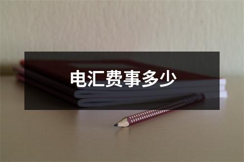 电汇费事多少
