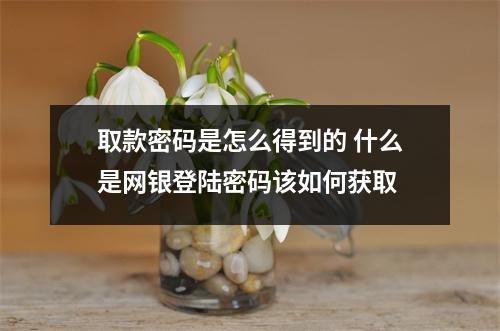 取款密码是怎么得到的 什么是网银登陆密码该如何获取
