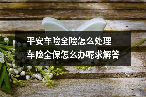 平安车险全险怎么处理 车险全保怎么办呢求解答