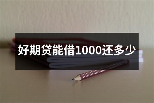 好期贷能借1000还多少