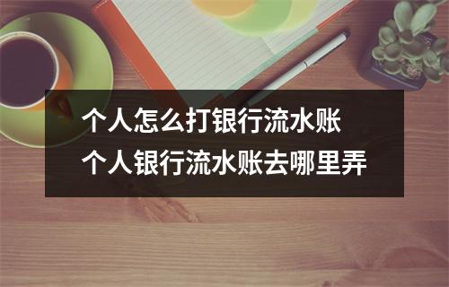 个人怎么打银行流水账 个人银行流水账去哪里弄