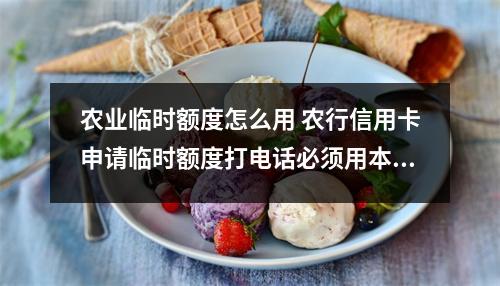 农业临时额度怎么用 农行信用卡申请临时额度打电话必须用本机打吗