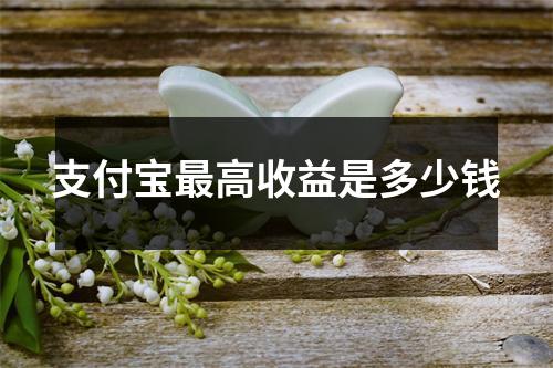 支付宝最高收益是多少钱