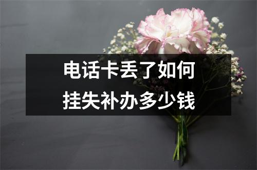 电话卡丢了如何挂失补办多少钱