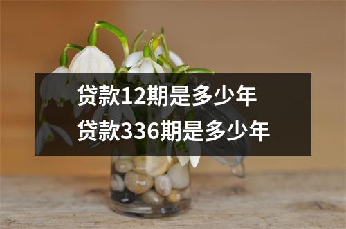 贷款12期是多少年 贷款336期是多少年
