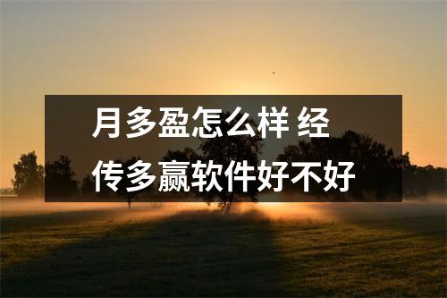 月多盈怎么样 经传多赢软件好不好