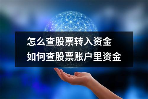 怎么查股票转入资金 如何查股票账户里资金