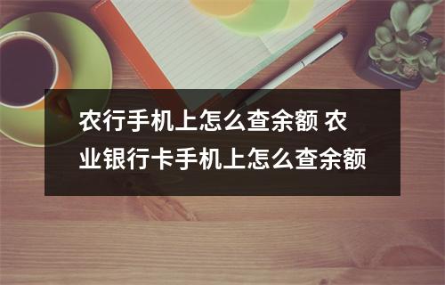 农行手机上怎么查余额 农业银行卡手机上怎么查余额