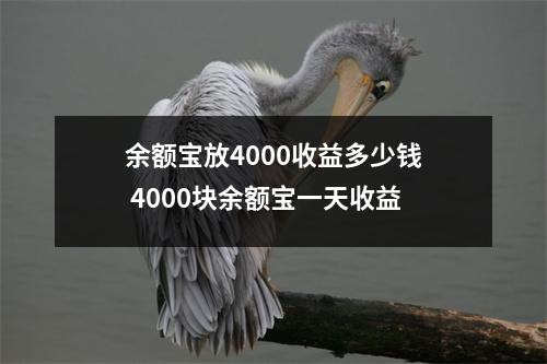 余额宝放4000收益多少钱 4000块余额宝一天收益