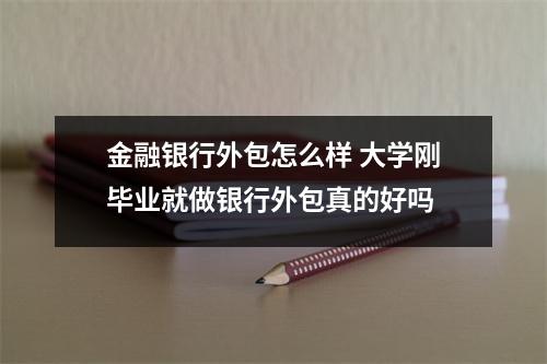 金融银行外包怎么样 大学刚毕业就做银行外包真的好吗
