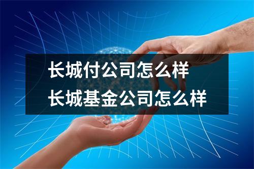 长城付公司怎么样 长城基金公司怎么样