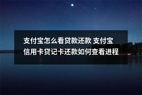 支付宝怎么看贷款还款 支付宝信用卡贷记卡还款如何查看进程