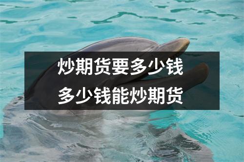 炒期货要多少钱 多少钱能炒期货