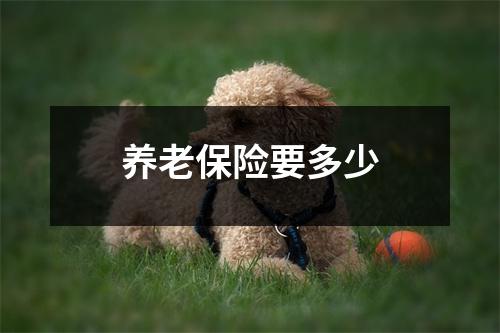 养老保险要多少