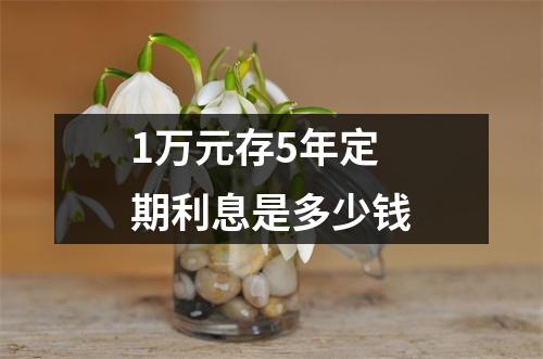 1万元存5年定期利息是多少钱