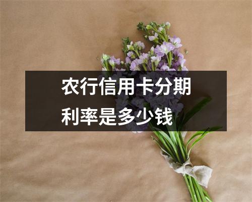 农行信用卡分期利率是多少钱