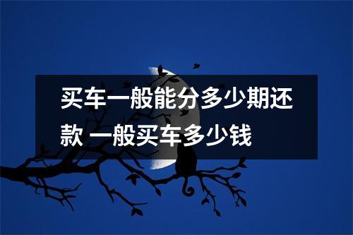 买车一般能分多少期还款 一般买车多少钱