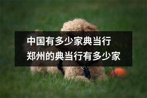 中国有多少家典当行 郑州的典当行有多少家