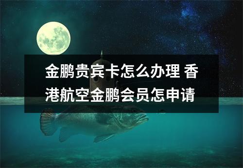 金鹏贵宾卡怎么办理 香港航空金鹏会员怎申请