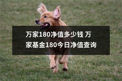 万家180净值多少钱 万家基金180今日净值查询