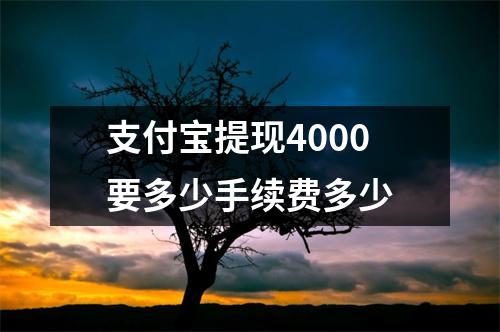 支付宝提现4000要多少手续费多少