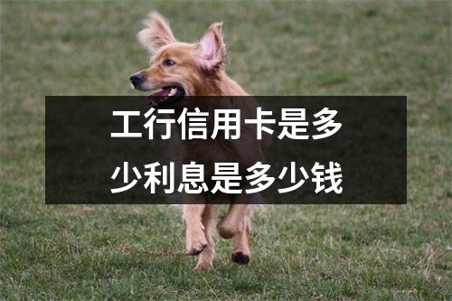 工行信用卡是多少利息是多少钱