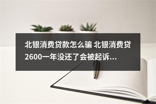 北银消费贷款怎么骗 北银消费贷2600一年没还了会被起诉庅怎么解决