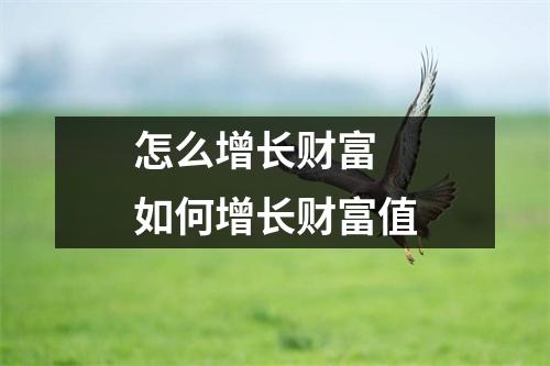 怎么增长财富 如何增长财富值