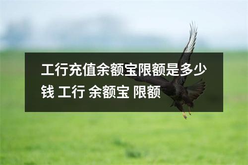 工行充值余额宝限额是多少钱 工行 余额宝 限额