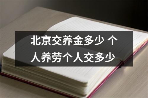 北京交养金多少 个人养劳个人交多少