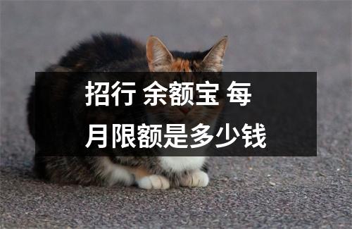 招行 余额宝 每月限额是多少钱