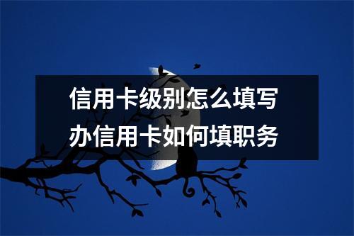 信用卡级别怎么填写 办信用卡如何填职务