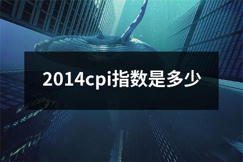 2014cpi指数是多少