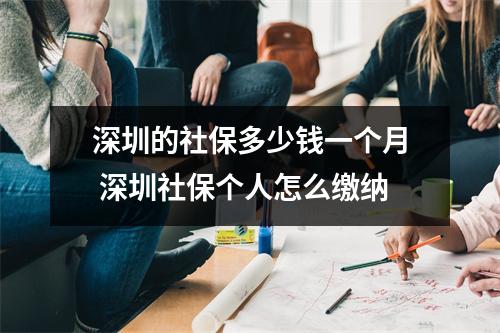 深圳的社保多少钱一个月 深圳社保个人怎么缴纳