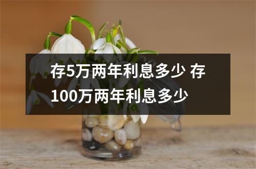 存5万两年利息多少 存100万两年利息多少