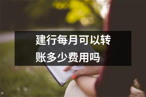 建行每月可以转账多少费用吗