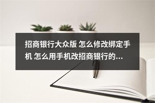 招商银行大众版 怎么修改绑定手机 怎么用手机改招商银行的绑定手机号