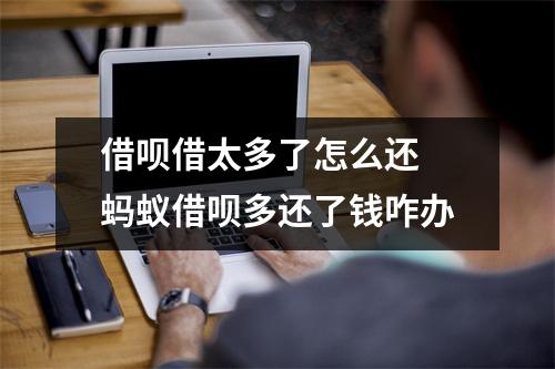 借呗借太多了怎么还 蚂蚁借呗多还了钱咋办