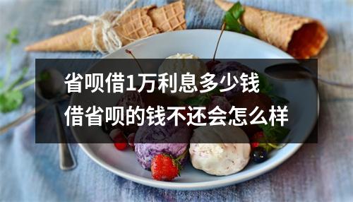 省呗借1万利息多少钱 借省呗的钱不还会怎么样