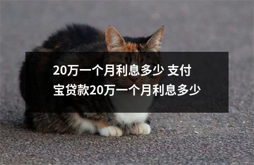 20万一个月利息多少 支付宝贷款20万一个月利息多少