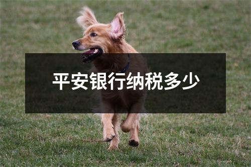 平安银行纳税多少