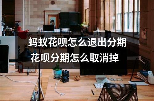 蚂蚁花呗怎么退出分期 花呗分期怎么取消掉