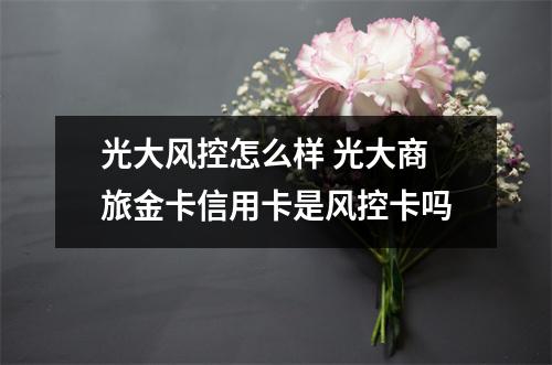 光大风控怎么样 光大商旅金卡信用卡是风控卡吗