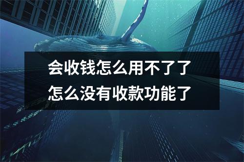 会收钱怎么用不了了 怎么没有收款功能了