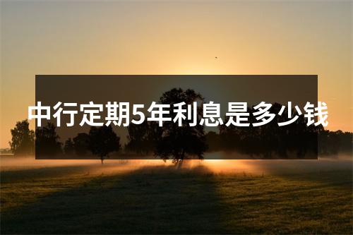 中行定期5年利息是多少钱